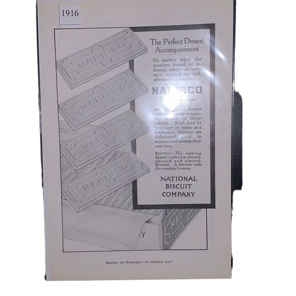 Vintage 1916 Nabisco National Biscuit Company THE Perfect Dessert AD Advertiseme - Picture 3 of 4